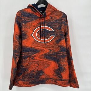 Chicago Bears Hoodie Mens XL Orange Navy Blue NFL Team Apparel Zebra Zubaz